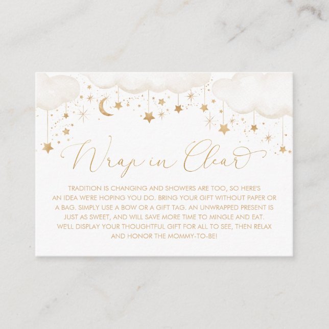 Twinkle Star Baby Display Shower Wrap In Clear  Enclosure Card (Front)