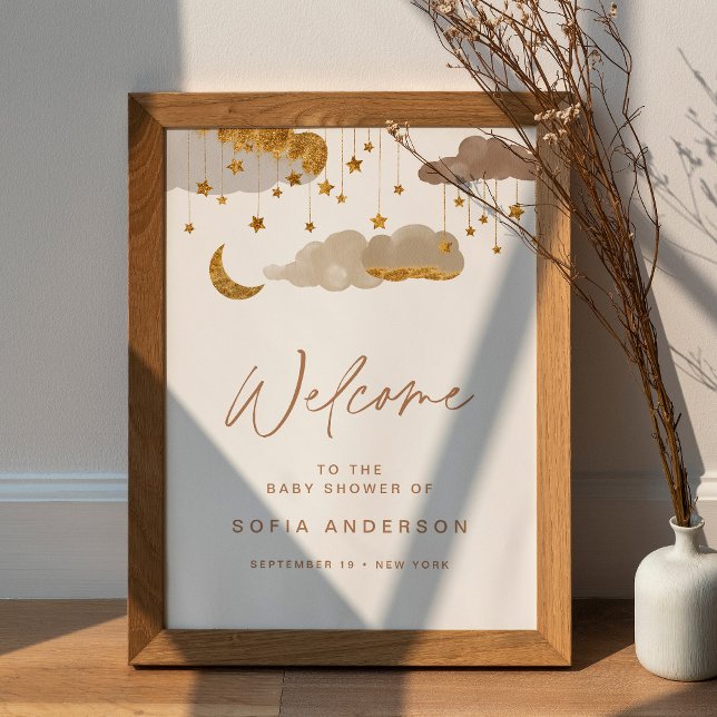 Twinkle Star Baby Shower Welcome Sign Poster  (Creator Uploaded)