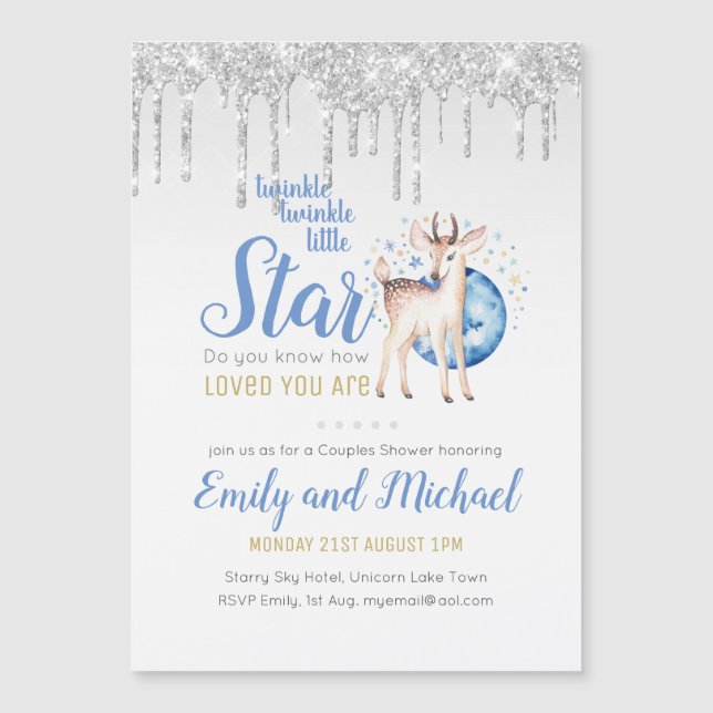 TWINKLE Star Drip Glitter Woodland Deer COUPLES (Front)