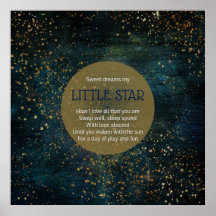 Twinkle Star Night Sky Poem Poster Nursery Decor