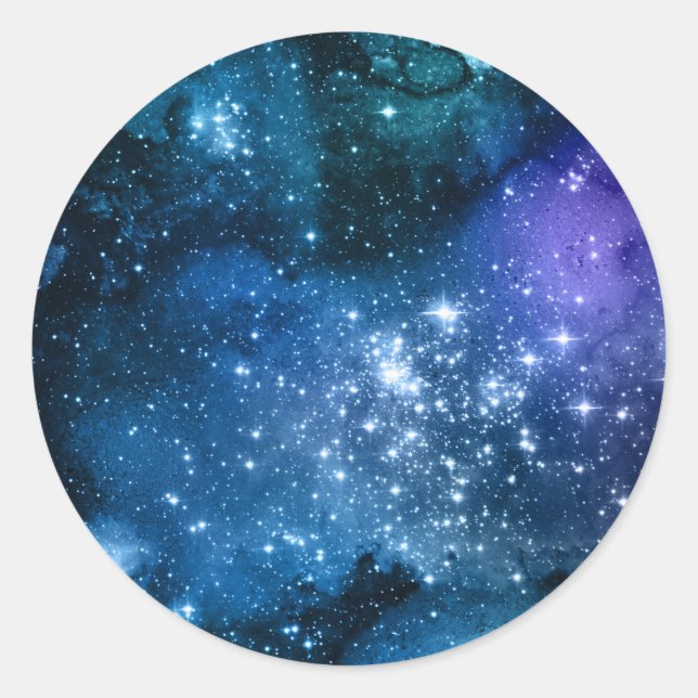 Twinkle Stars In Night Sky, DIY Text Art Logo Vs 2 Classic Round Sticker (Front)