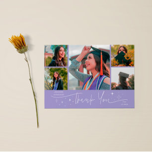 Twinkle Stars Lilac Grad Multi Photo Thank You Announcement