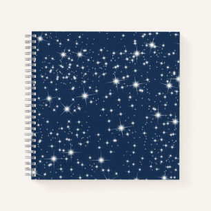 Twinkle Stars on Navy Blue Notebook