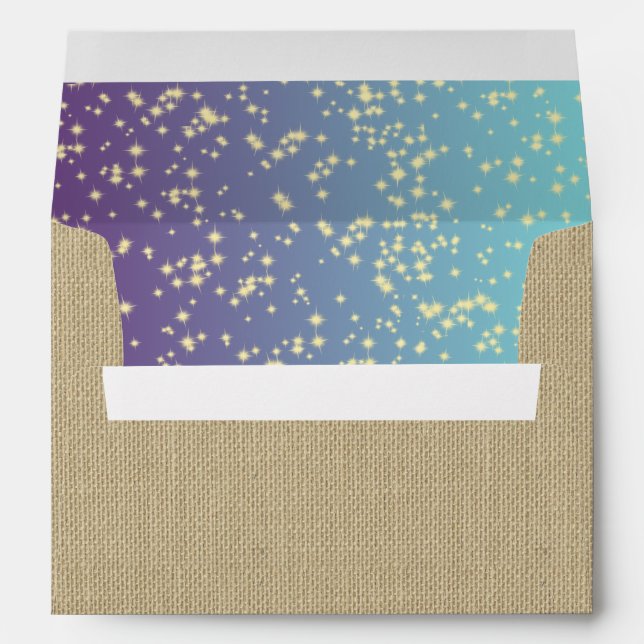 Twinkle Stars Teal Purple Ombre' Envelopes (Back (Bottom))