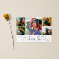 Twinkle Stars White Grad Multi Photo Thank You