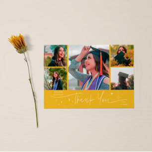 Twinkle Stars Yellow Grad Multi Photo Thank You Announcement