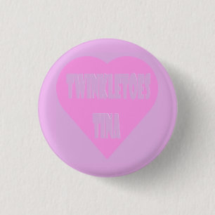 Twinkle toes Tina pink and mauve pastels heart 3 Cm Round Badge