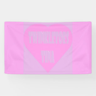 Twinkle toes Tina pink and mauve pastels heart Banner