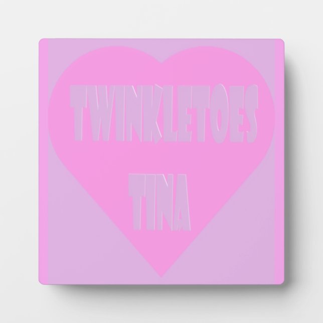 Twinkle toes Tina pink and mauve pastels heart Plaque (Front)