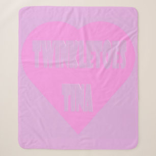 Twinkle toes Tina pink and mauve pastels heart Sherpa Blanket