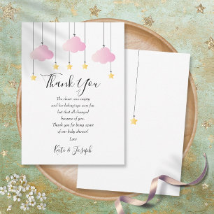 Twinkle Twinkle Baby Girl Shower Thank You Poem Card