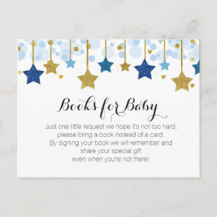 Twinkle Twinkle Baby Shower - Bring a book insert Invitation Postcard