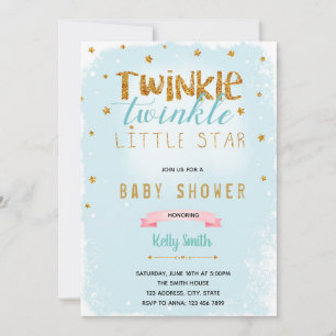 Twinkle Twinkle baby shower invitation
