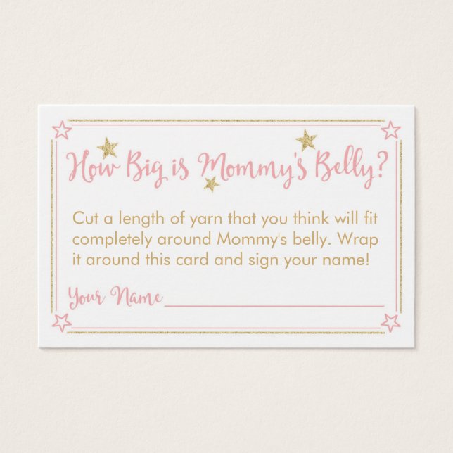 Twinkle Twinkle Baby Shower Mummy's Belly Card (Front)