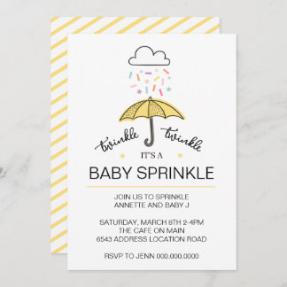 Twinkle twinkle baby sprinkle gender neutral invitation