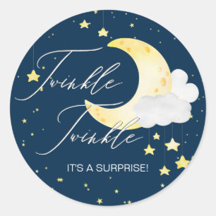 Twinkle Twinkle Gender-Neutral Baby Shower Classic Round Sticker