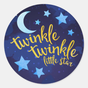 Twinkle Twinkle Gender Neutral Baby Shower Classic Round Sticker