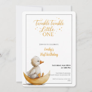 Twinkle Twinkle Little One First Birthday  Invitation