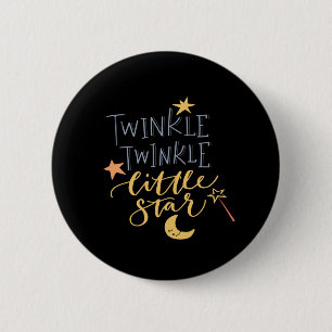 twinkle twinkle little star 6 cm round badge