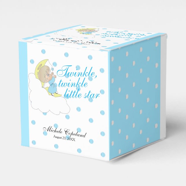 Twinkle, Twinkle Little Star -  Baby Boy Thank You Favour Box (Front Side)