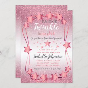 Twinkle Twinkle Little Star - Baby Girl Shower Invitation
