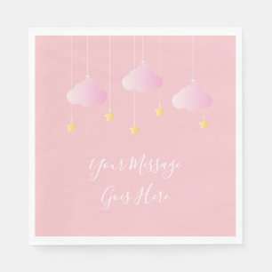 Twinkle twinkle little star baby girl shower pink napkin