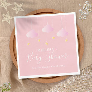 Twinkle twinkle little star baby girl shower pink napkin