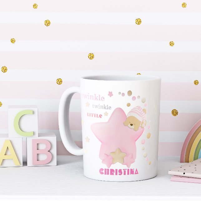 Twinkle Twinkle Little Star Baby Girl Teddy Bear Coffee Mug (Creator Uploaded)