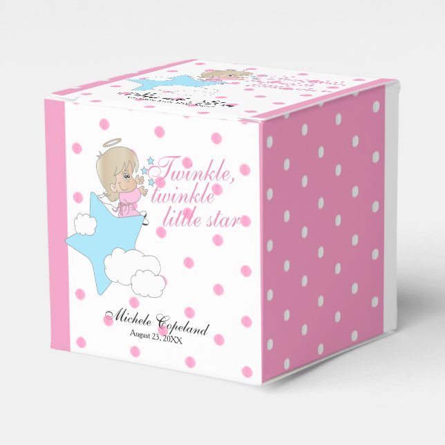 Twinkle, Twinkle Little Star - Baby Girl Thank You Favour Box (Front Side)
