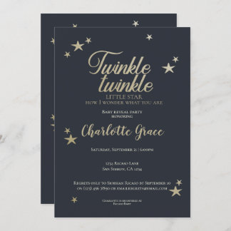 Twinkle Twinkle Little Star Baby Reveal Party Invitation