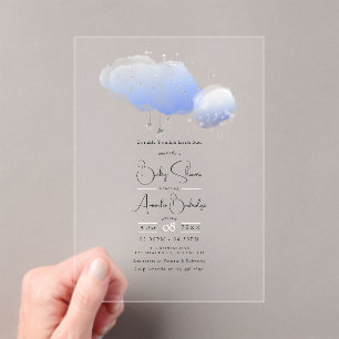 Twinkle Twinkle Little Star Baby Shower Acrylic Invitations