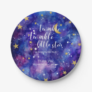 Twinkle Twinkle Little Star Baby Shower Galaxy  Paper Plate