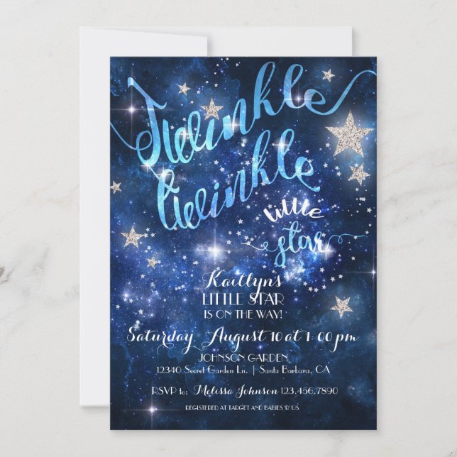 Twinkle Twinkle Little Star Baby Shower Invitation (Front)