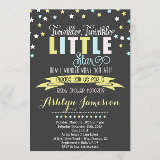 Twinkle Twinkle Little Star Baby Shower INvitation
