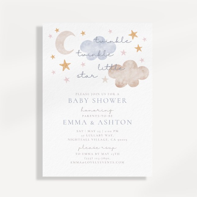 Twinkle Twinkle Little Star Baby Shower Invitation (Creator Uploaded)