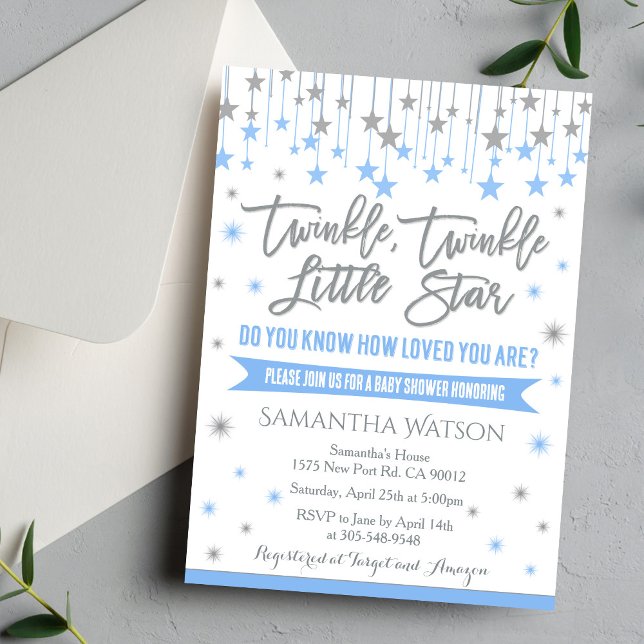 Twinkle Twinkle Little Star Baby Shower Invitation (Creator Uploaded)