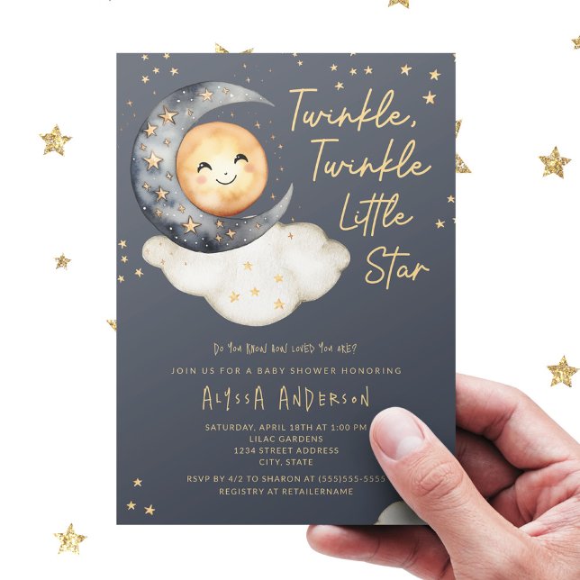 Twinkle Twinkle Little Star Baby Shower Invitation (Creator Uploaded)