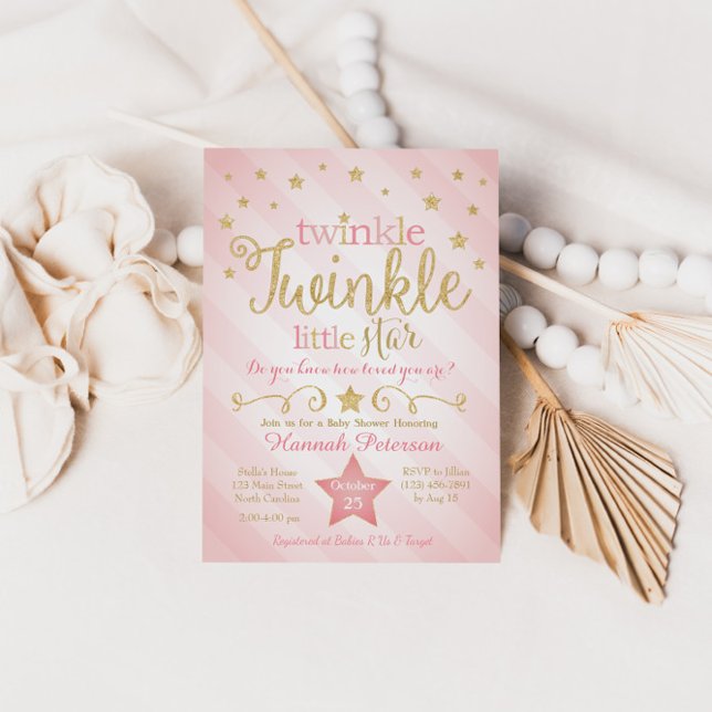 Twinkle Twinkle Little Star Baby Shower Invitation (Creator Uploaded)