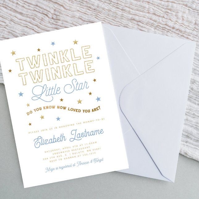 Twinkle Twinkle Little Star Baby Shower Invitation (Creator Uploaded)