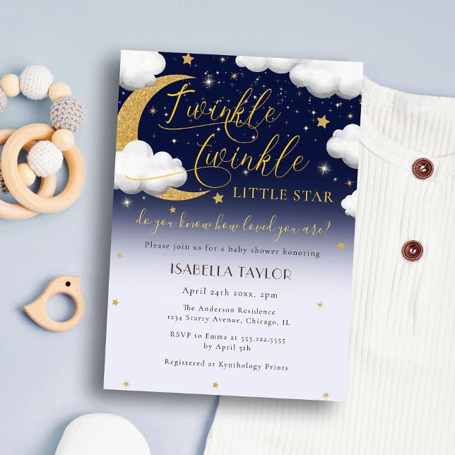 Twinkle Twinkle Little Star Baby Shower Invitation (Creator Uploaded)
