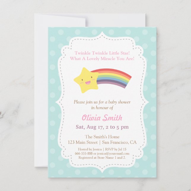 Twinkle Twinkle Little Star Baby Shower Invitation (Front)