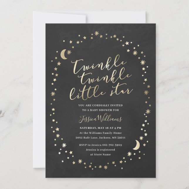 Twinkle twinkle little star Baby Shower Invitation (Front)