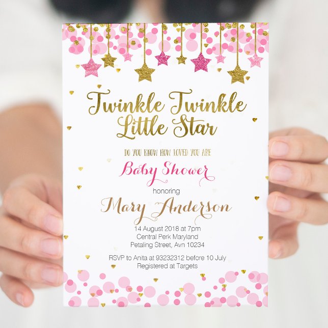 Twinkle Twinkle Little Star Baby Shower Invite Gir (Creator Uploaded)