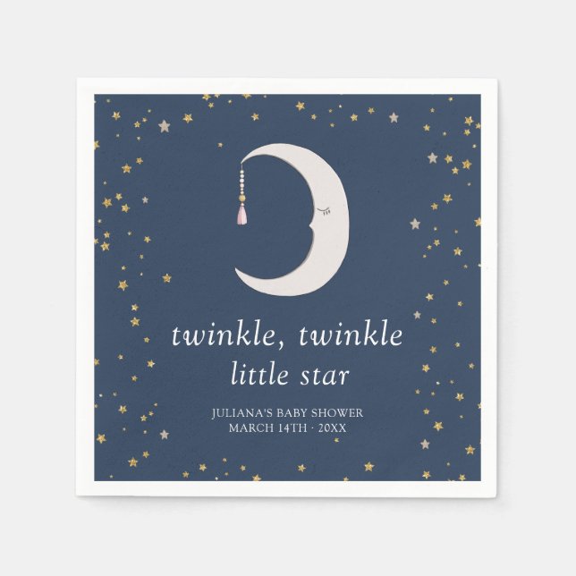 Twinkle Twinkle Little Star Baby Shower Napkin (Front)