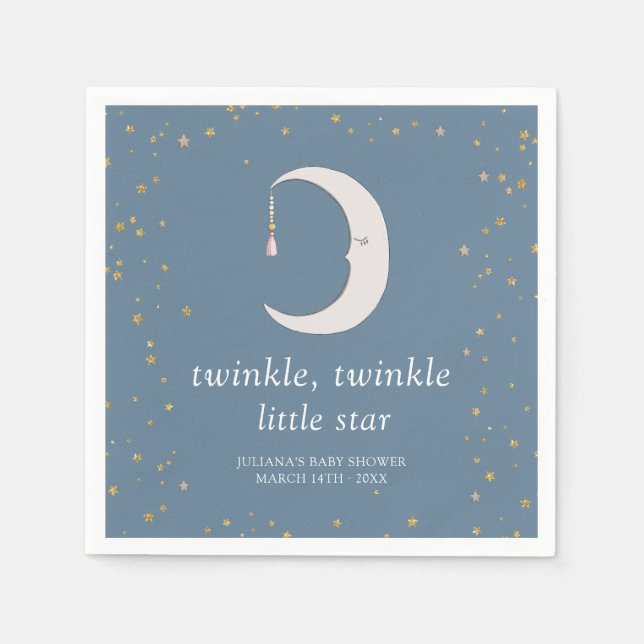 Twinkle Twinkle Little Star Baby Shower Napkin (Front)