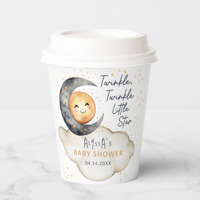 Twinkle Twinkle Little Star Baby Shower Paper Cups (Front)