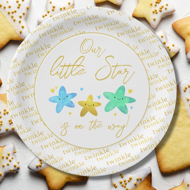 Twinkle Twinkle Little Star Baby Shower Paper Plate (Creator Uploaded)