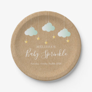Twinkle Twinkle Little Star Baby Sprinkle Rustic Paper Plate