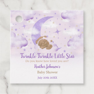 Twinkle Twinkle Little Star Bear Baby Shower Favour Tags