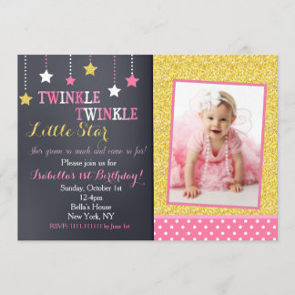 Twinkle Twinkle Little Star Birthday Invitation